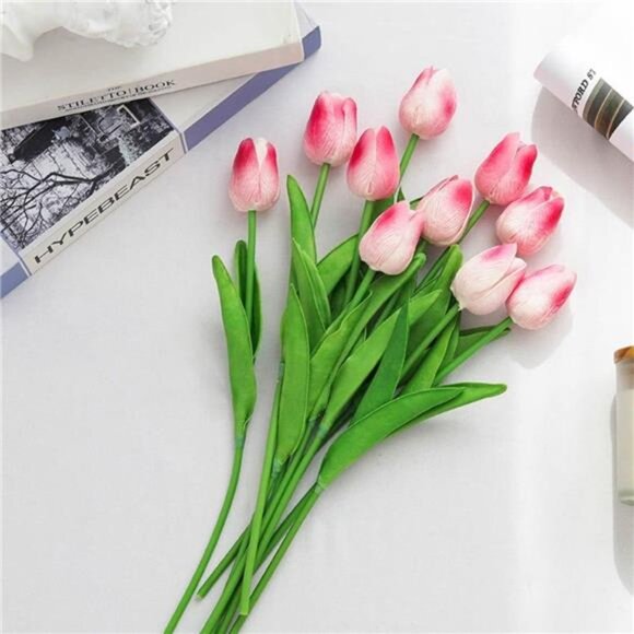 30 Pcs Fake Latex Tulips Artificial Flowers Faux Tulip Stems Real Touch Tulips - Picture 6 of 7